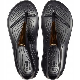 Crocs women's sandals Serena Metallic Bar Fp W black and gold 206420 751 golden 2