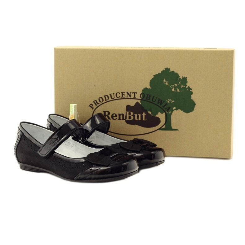 Ballerinas black leather bow Ren But 4202 4