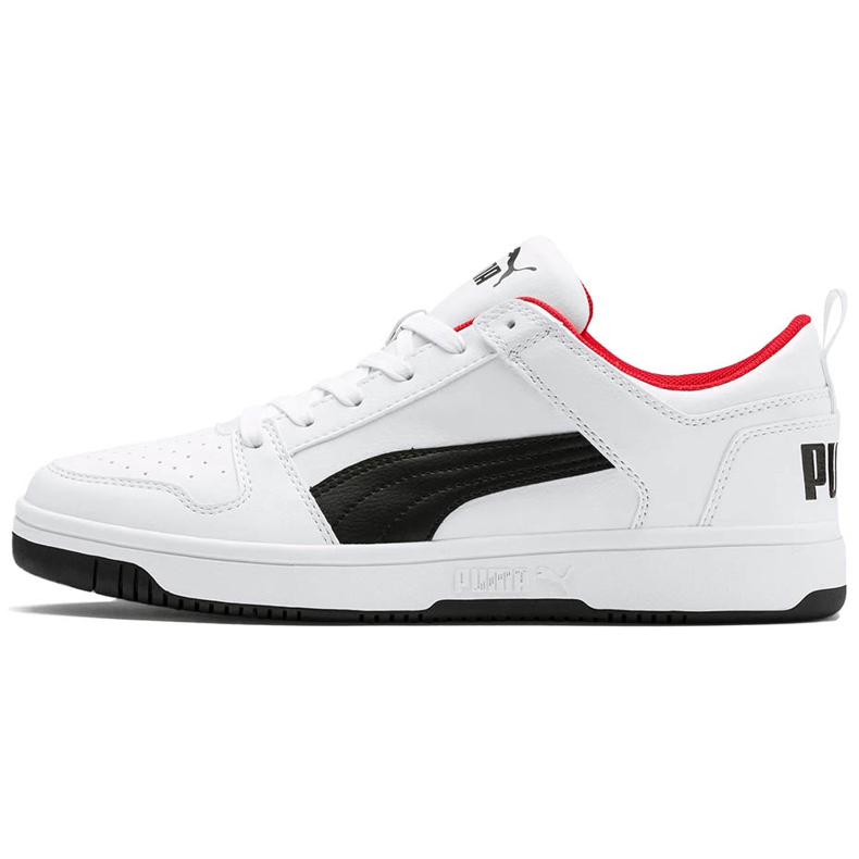 Puma Rebound LayUp Lo Sl men's shoes white-black 369866 01 red 1 Puma Rebound LayUp Lo Sl men's shoes white-black 369866 01 red 1