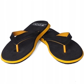 Men's slippers 4F yellow H4L20 KLM005 71S black 1