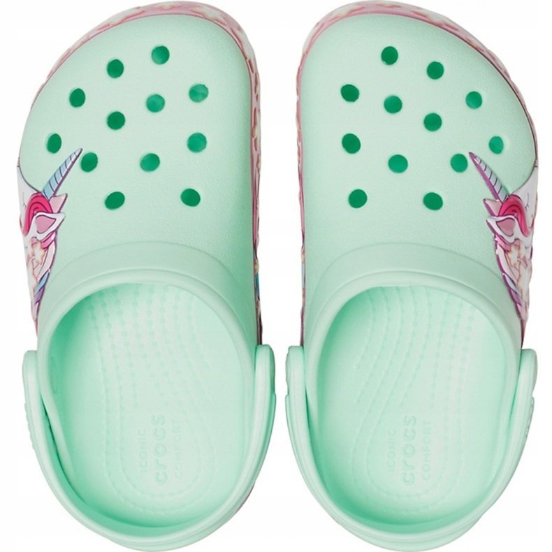 Crocs kids FunLab Unicorn Band Cg K green 206270 3TI pink 1