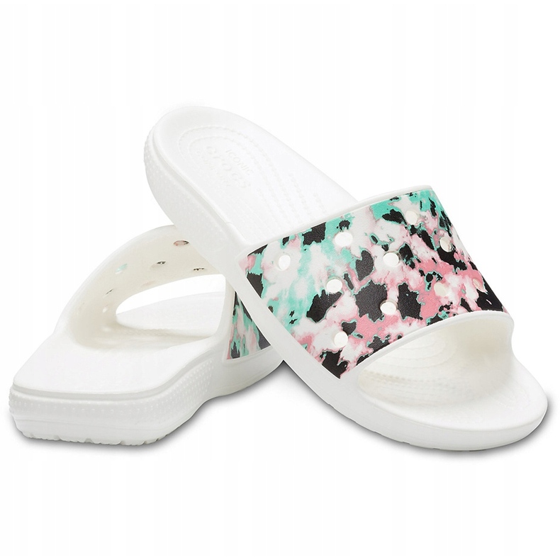 Crocs Women's Classic Crocs Tie Dye Mania Slide 206481 928 white multicolored 1