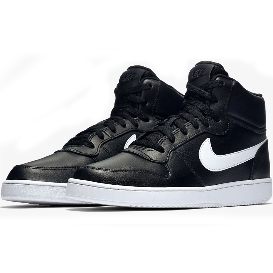 Nike Ebernon Mid black and white AQ1773 002 men's shoes - KeeShoes