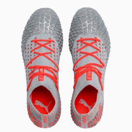 Puma Future 4.1 Netfit MxSG soccer shoes gray-orange 105676 01 red grey 1