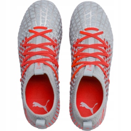 Football shoes Puma Future 4.3 Netfit Fg Ag Junior silver-red 105693 01 multicolored grey 1