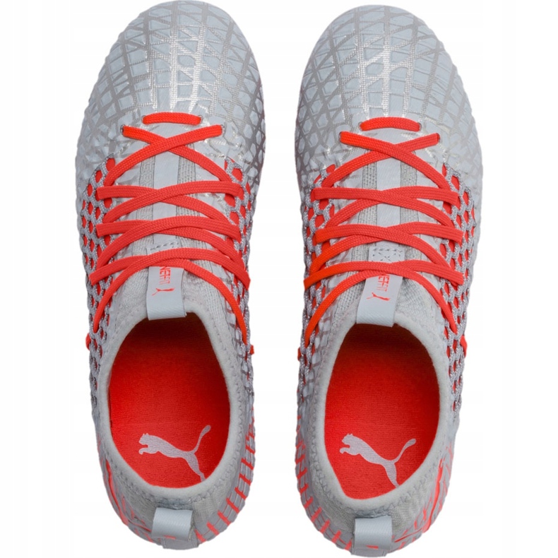 Football shoes Puma Future 4.3 Netfit Fg Ag Junior silver-red 105693 01 multicolored grey 1