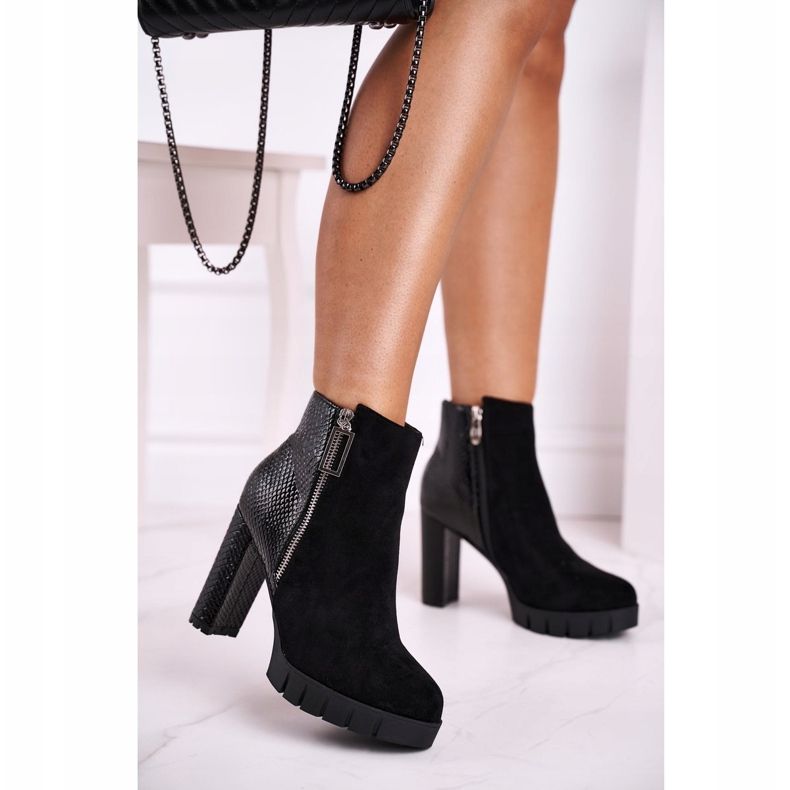 FB1 Women's Boots On Heel Black Cissy 1