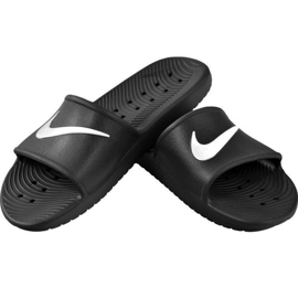 Nike Kawa Shower GS / PS black slippers BQ6831 001 white 1