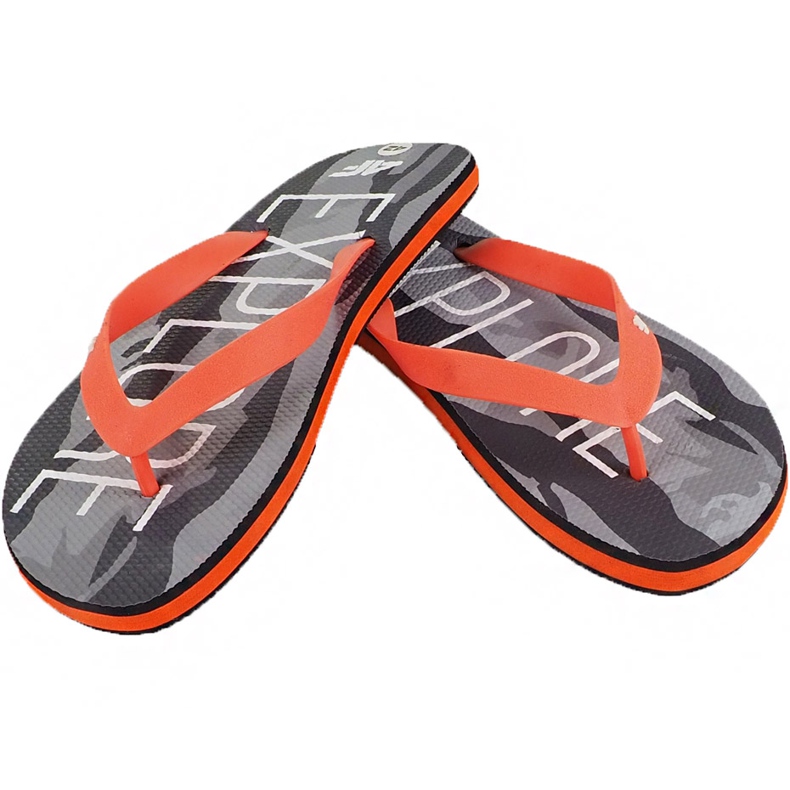 Men's 4F slippers deep black orange H4L19 KLM001 20S grey 1