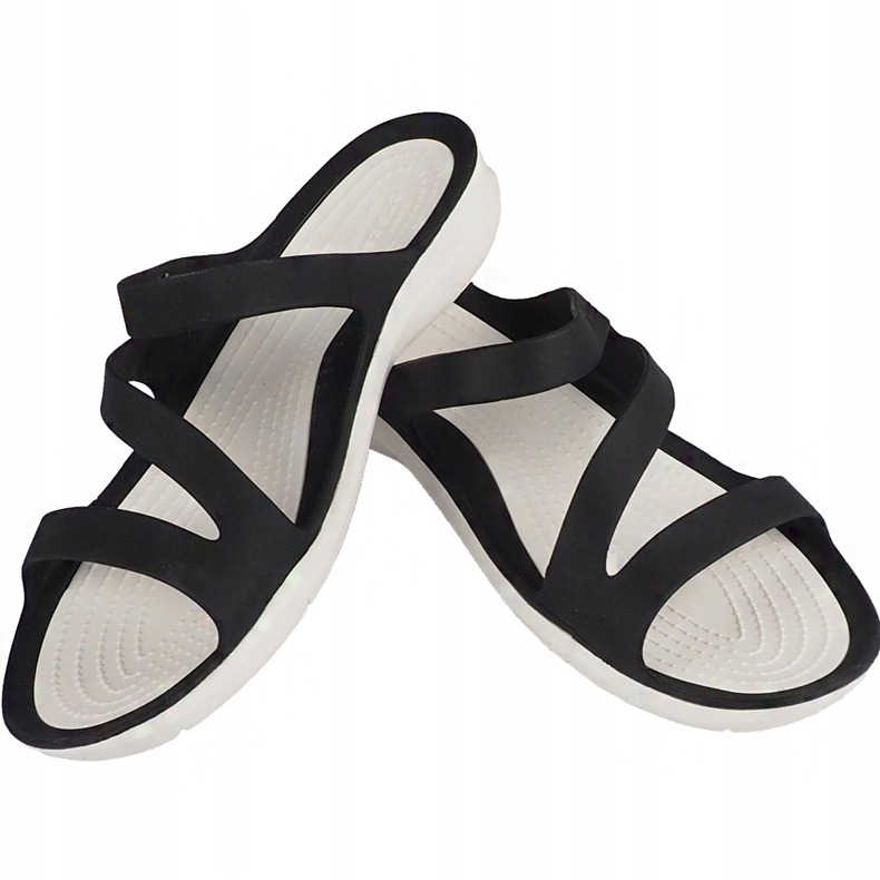 Crocs women's slippers Swiftwater Sandal W black and white 203998 066 1