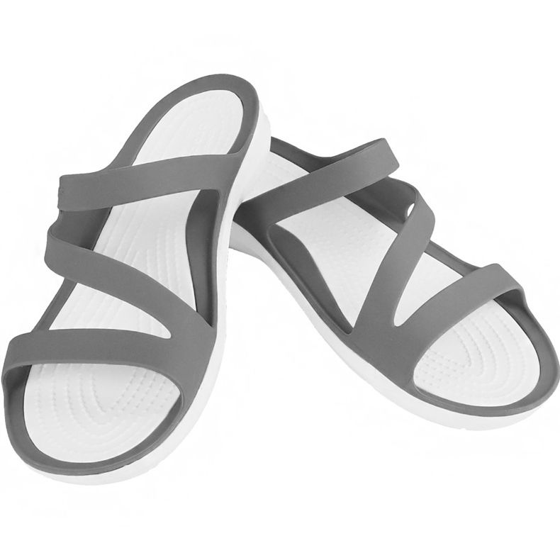 Crocs Women's Slippers Swiftwater Sandal W Gray-White 203998 06X grey 1