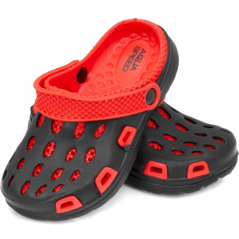 Aqua-speed Silvi children's pool slippers, col 31, black and red 1