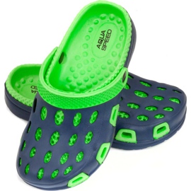 Aqua-speed Silvi col 48 green and navy blue slippers for children 1