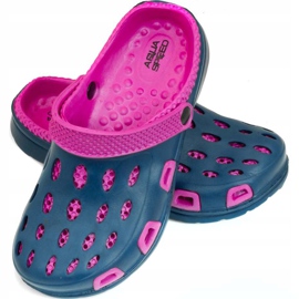 Aqua-speed Silvi children's pool slippers, col 49, pink and navy blue 1