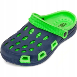 Aqua-speed Silvi col 48 green and navy blue slippers for children 2