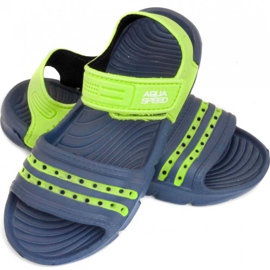 Aqua-speed Noli pool slippers for children, navy blue and green col. 48 1