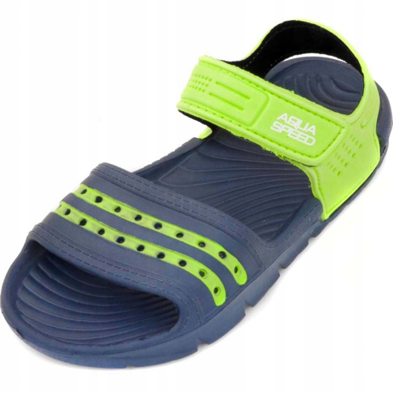 Aqua-speed Noli pool slippers for children, navy blue and green col. 48 2