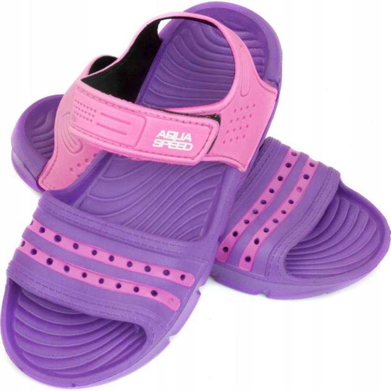 Aqua-speed Noli pool slippers for children purple pink col.93 1