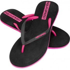 Women's swimming pool slippers Aqua-speed Genoa col. 37 black pink 1