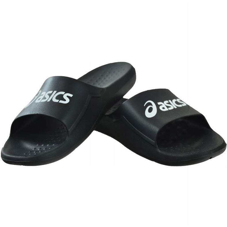 Black Asics men's slippers AS001 P70NS-9001 1