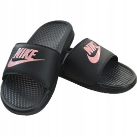Nike Benassi Just Do It 343881 007 Women's Slide black pink 1