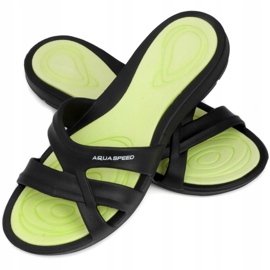 Women's swimming pool slippers Aqua-speed Panama col. 38 black green 1