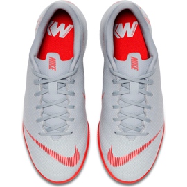 Nike Mercurial Vapor X 12 Academy Ic Jr AJ3101 060 soccer shoes white grey 1