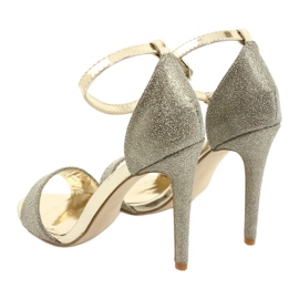 SEA Women's Sandals On A High Heel Glitter Gold Fiver golden 5