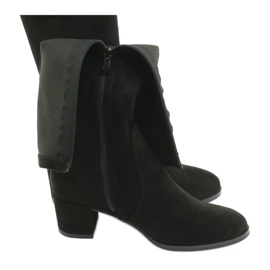 Women's lycra suede boots Sergio Leone KZ205 black 4