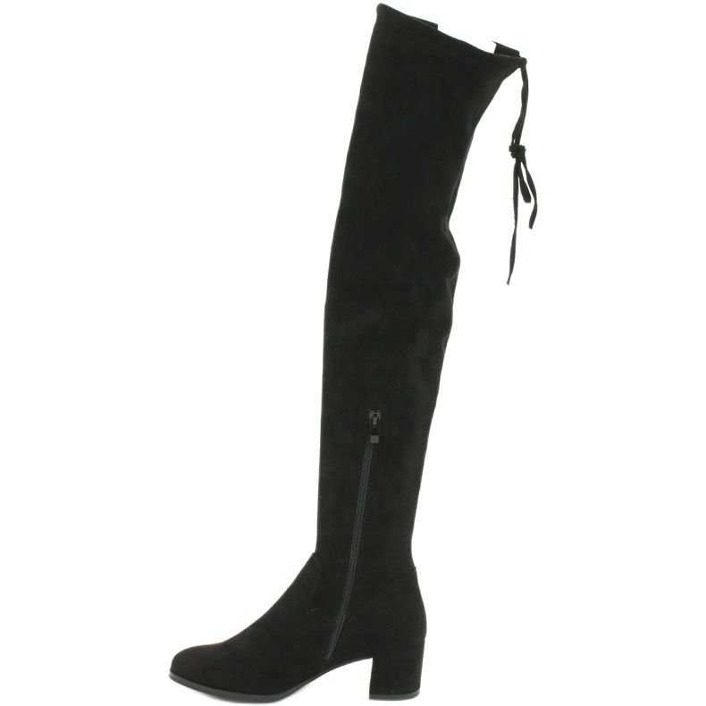 Long boots for women lycra suede Sergio Leone KZ281 black 2