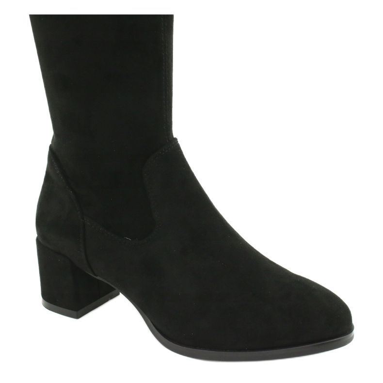Long boots for women lycra suede Sergio Leone KZ281 black 3