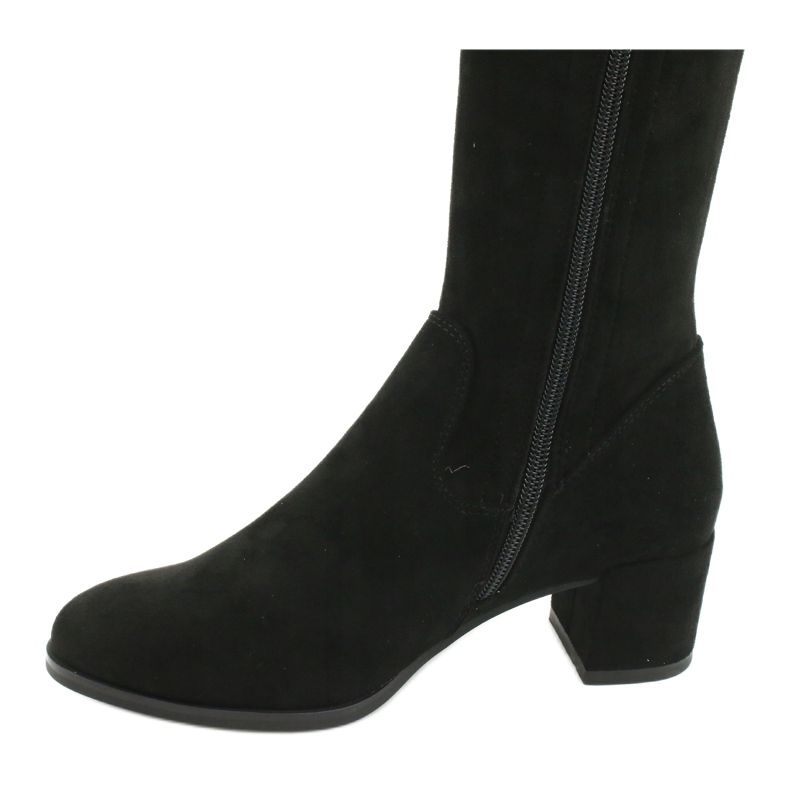 Long boots for women lycra suede Sergio Leone KZ281 black 4