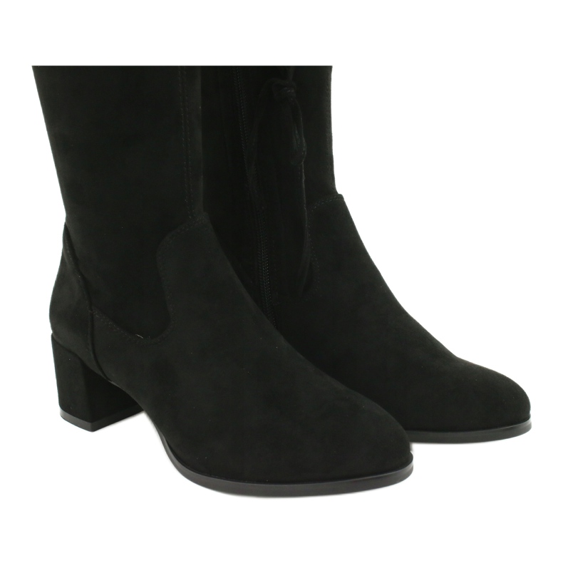 Long boots for women lycra suede Sergio Leone KZ281 black 6