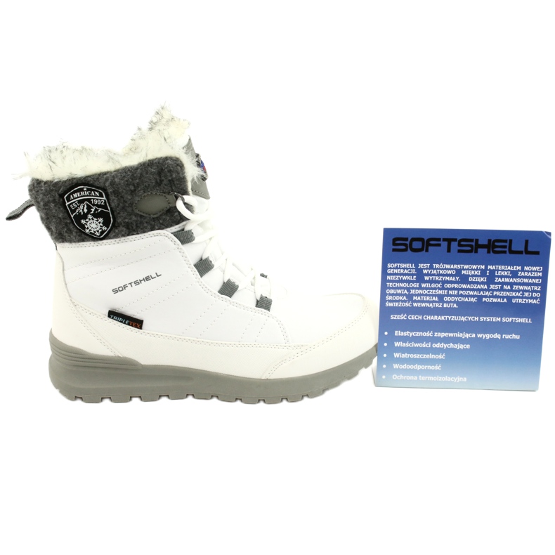Softshell snow boots with American Club SN26 / 20 membrane white grey 5