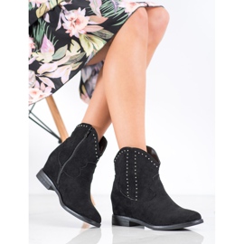 Ideal Shoes Fashionable Black Cowgirls 1