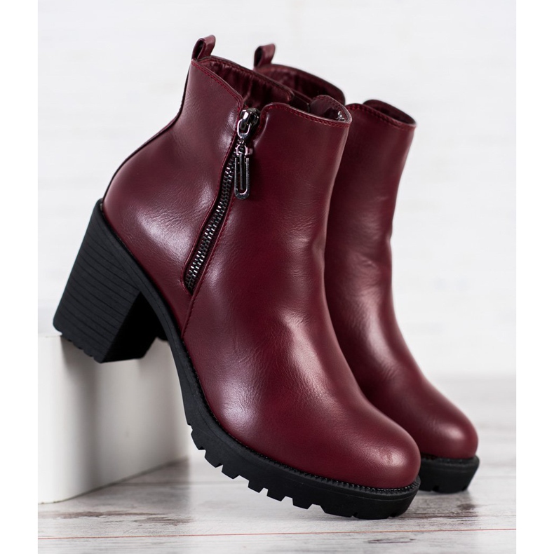 Small Swan Warm women's boots red 2