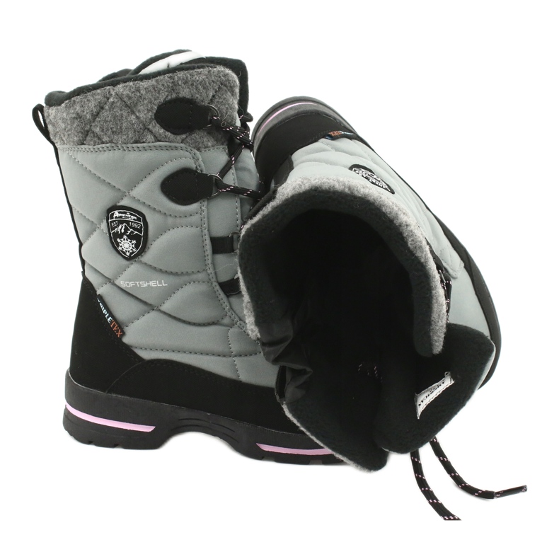 American Club Softshell snow boots with American SN19 / 20 membrane black pink grey 4 American Club Softshell snow boots with American SN19 / 20 membrane black pink grey 4