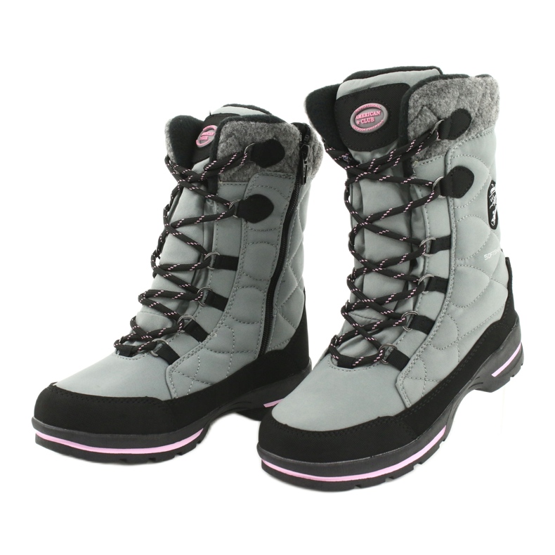 American Club Softshell snow boots with American SN19 / 20 membrane black pink grey 2 American Club Softshell snow boots with American SN19 / 20 membrane black pink grey 2