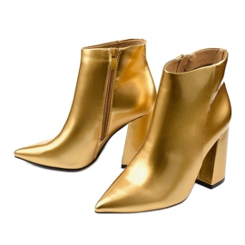 Gold ankle boots with an Adrietina zipper golden 1