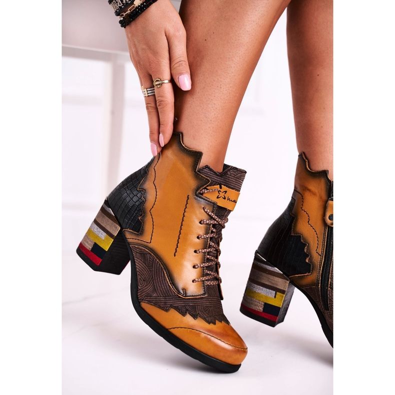 Women's Boots Leather Maciejka Yellow 03190-07 brown 2 Women's Boots Leather Maciejka Yellow 03190-07 brown 2
