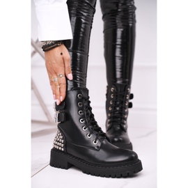 FRGIV Women's Boots With Rhinestones Black Feel Your Touch 1