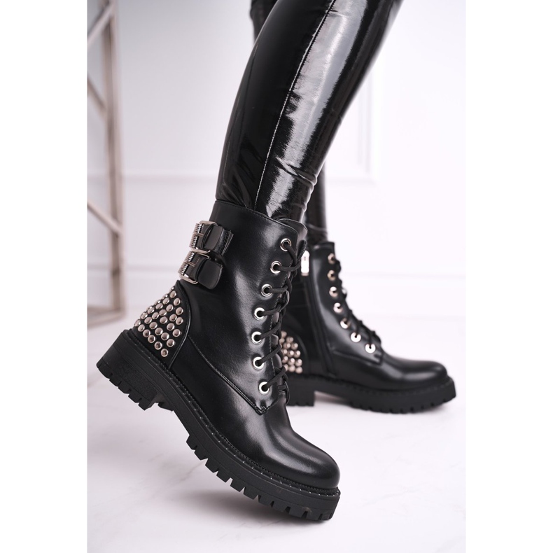 FRGIV Women's Boots With Rhinestones Black Feel Your Touch 2