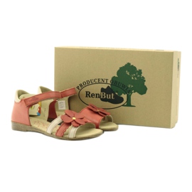 Girls' sandals Ren But raspberry flower red multicolored 4