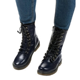 Adrientina navy matte boots navy blue 3