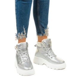 Heiden silver insulated sneakers 1