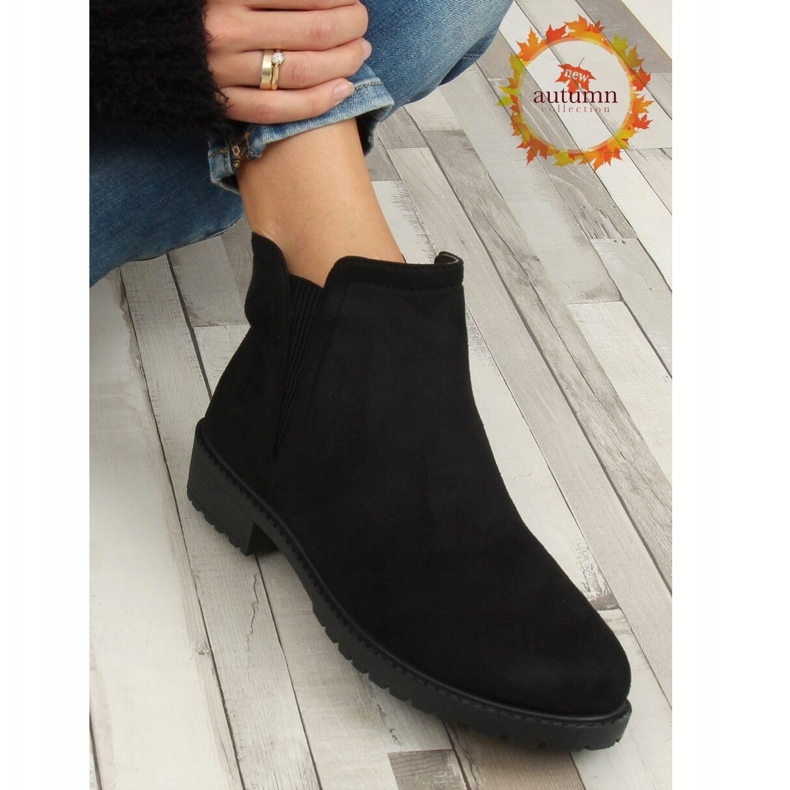 Black Chelsea boots for women JB044 Black 1