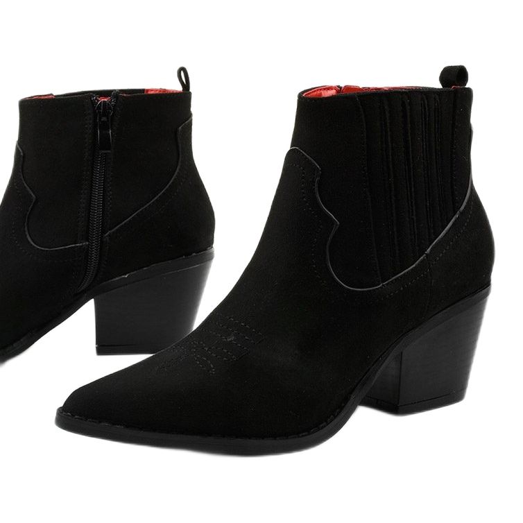 Black suede high boots from Elirea cowboy boots 1
