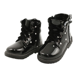 Evento Girls' boots, lacquered bow 20DZ60-3246 black 2