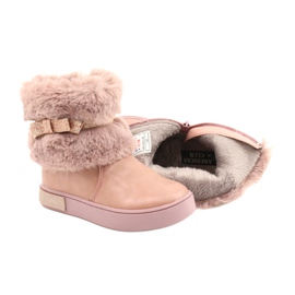 American Club American GC26 / 20 zipped boots with fur pink golden 4