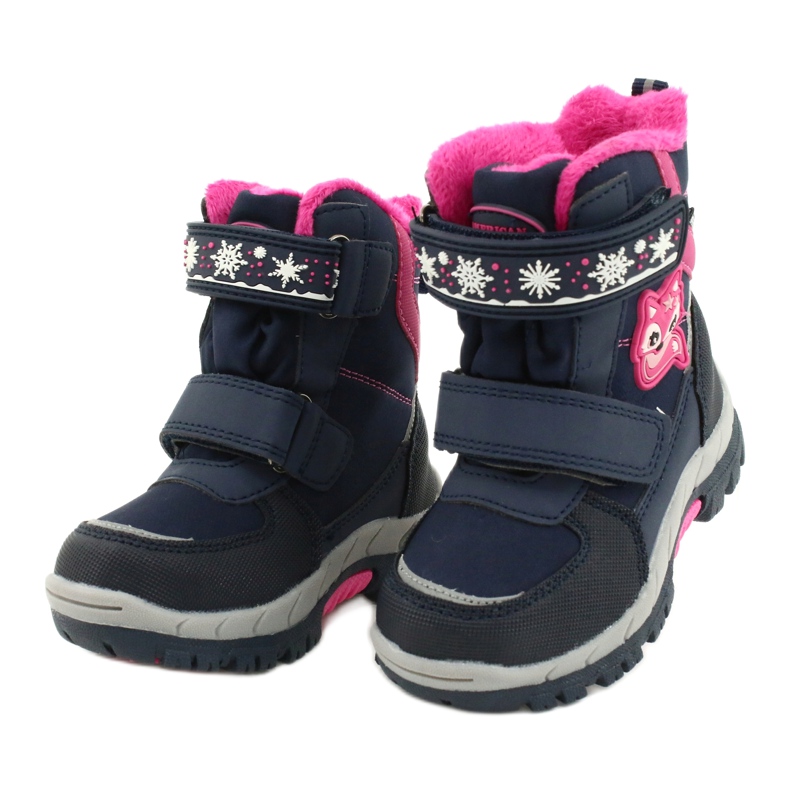 American Club softshell boots with HL47 / 20 navy membrane navy blue pink 2